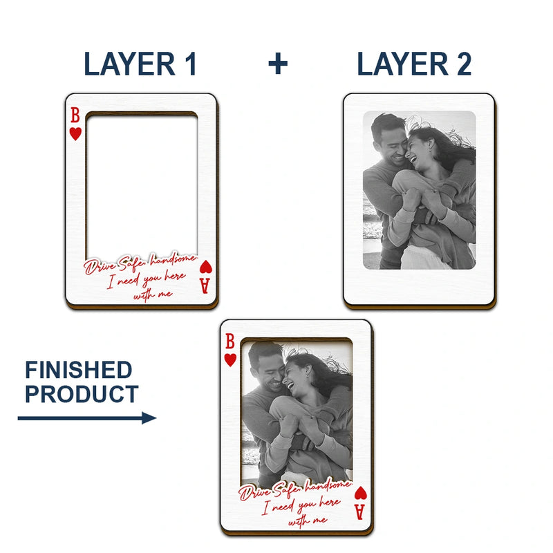 Gift For Couples,Gift For Husband,Gift For Wife,Gift For Boyfriend,Gift For Girlfriend,Love,Custom Photo - Custom Photo Drive Safe Handsome Playing Card - Personalized Custom Shaped Car Visor Clip