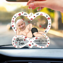 Gift For Couples,Old Couples,Funny,Gift For Husband,Gift For Wife - Custom Photo Drive Safe I F*cking Love You Funny - Personalized Acrylic Car Hanger