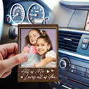 Gift For Couples,Gift For Wife,Gift For Girlfriend,Love,Gift For Women,Gift For Husband,Gift For Boyfriend - Custom Photo Drive Safe I Love You Couples Wooden Card - Personalized Custom Shaped Car Visor Clip