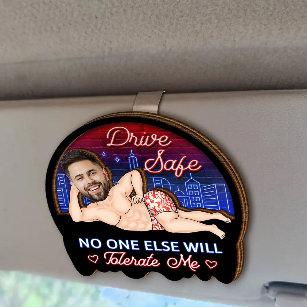 Gift For Couples,Gift For Wife,Gift For Husband,Gift For Boyfriend,Gift For Girlfriend,Funny,Old Couples - Custom Photo Drive Safe My Butt Would Be So Lonely Without You - Personalized Custom Shaped Car Visor Clip