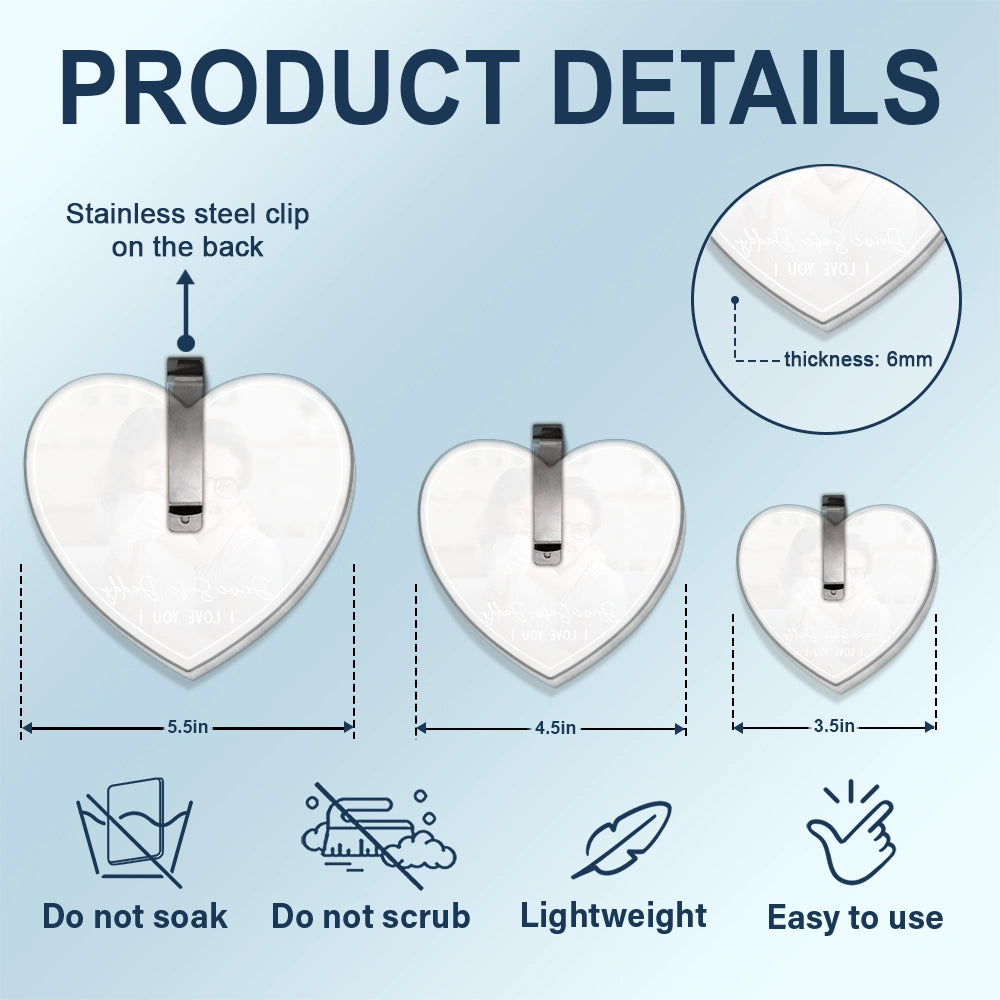 Gift For Father, Gift For Mother, Happy, Custom Photo - Custom Photo Drive Safe We Love You Lovely Family - Personalized Custom Shaped Acrylic Car Visor Clip