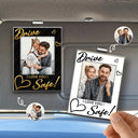Gift For Mother, Gift For Father, Gift For Grandpa, Gift For Grandma, Custom Photo, Happy - Custom Photo Drive Safe! We Love You - Personalized Custom Shaped Acrylic Car Visor Clip