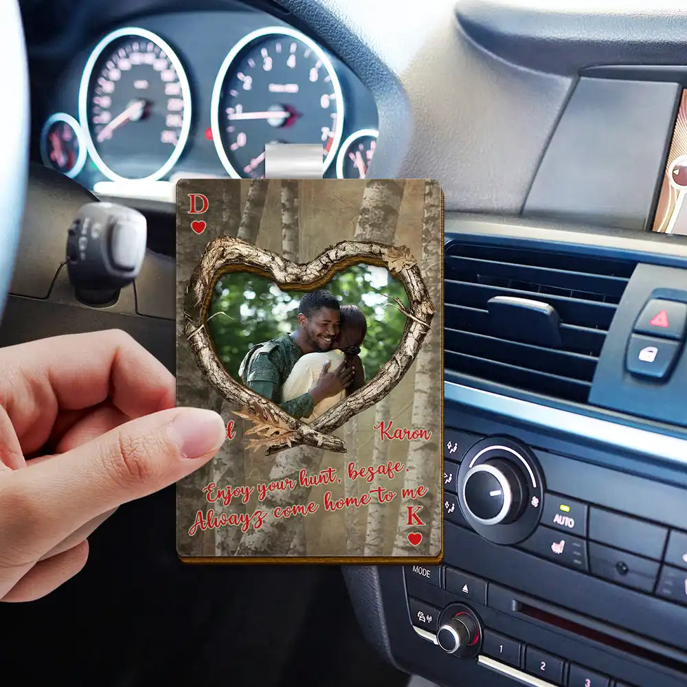 Hunting,Custom Photo,Love,Gift For Couples,Gift For Husband,Gift For Wife,Gift For Boyfriend,Gift For Girlfriend - Custom Photo Enjoy Your Hunt, Be Safe - Personalized Custom Shaped Car Visor Clip