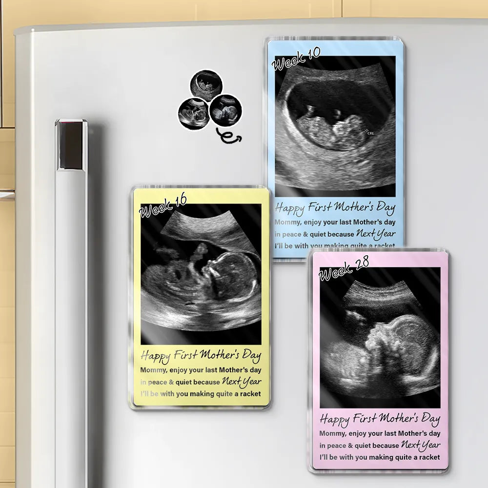 Pregnant Mom,Expecting Dad,Funny,Custom Photo - Custom Photo Enjoy Your Last Mother's Day In Peace And Quiet - Personalized Acrylic Fridge Magnet