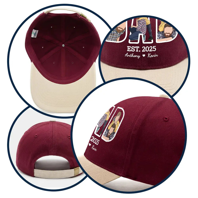 Gift For Father,Gift For Grandpa,Non-Eng,Photo - Faceless Portrait,Adorable - Custom Photo Faceless Portrait Dad Papa Portrait - Personalized Two Tone Cap