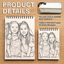 Back To School, Custom Photo, Art Design, Gift For Daughter, Gift For Children, Adorable, Photo - Pencil Sketch - Bold - Custom Photo Family Kids Pets Pencil Sketch - Personalized Sketchbook