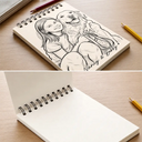 Back To School, Custom Photo, Art Design, Gift For Daughter, Gift For Children, Adorable, Photo - Pencil Sketch - Bold - Custom Photo Family Kids Pets Pencil Sketch - Personalized Sketchbook