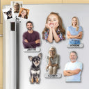 Non-Eng,Family - Custom Photo Family Member With Names - Personalized Acrylic Fridge Magnet