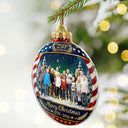 Independence Day,America 250th,Christmas,Proud,Custom Photo,Family,Remove BG Photo - Custom Photo Family Merry Christmas 250th Anniversary - Personalized Custom Shaped Acrylic Ornament