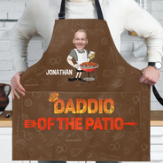 Gift For Father,Grilling - Custom Photo Father Papa Daddio Of The Patio - Personalized Apron