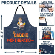 Gift For Father,Grilling - Custom Photo Father Papa Daddio Of The Patio - Personalized Apron