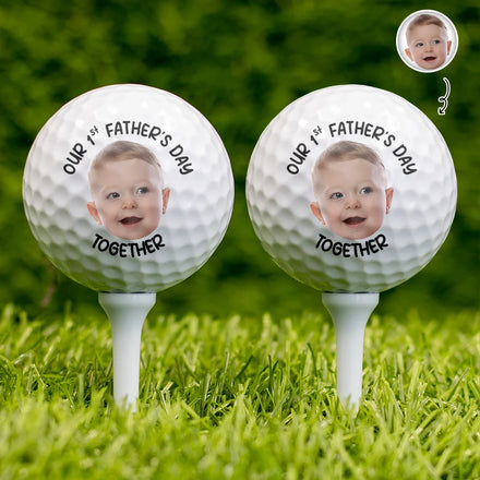 Custom Photo First Father's Day Together - Personalized Golf Ball