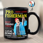 Gift For Father,Gift For Grandpa,Custom Photo,Happy - Custom Photo Fisherman Of The Year - Personalized Mug