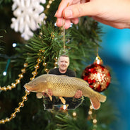 Gift For Yourself,Gift For Women,Gift For Men,Happy,Christmas,Custom Photo,Fishing,Photo Hobby Ornament - Custom Photo Fishing Lovers - Personalized Acrylic Photo Ornament