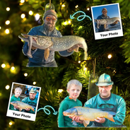 Gift For Yourself,Gift For Women,Gift For Men,Happy,Christmas,Custom Photo,Fishing,Photo Hobby Ornament - Custom Photo Fishing Lovers - Personalized Acrylic Photo Ornament