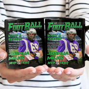 Gift For Yourself,Gift For Men,Custom Photo,Happy - Custom Photo Football Magazine - Personalized Mug