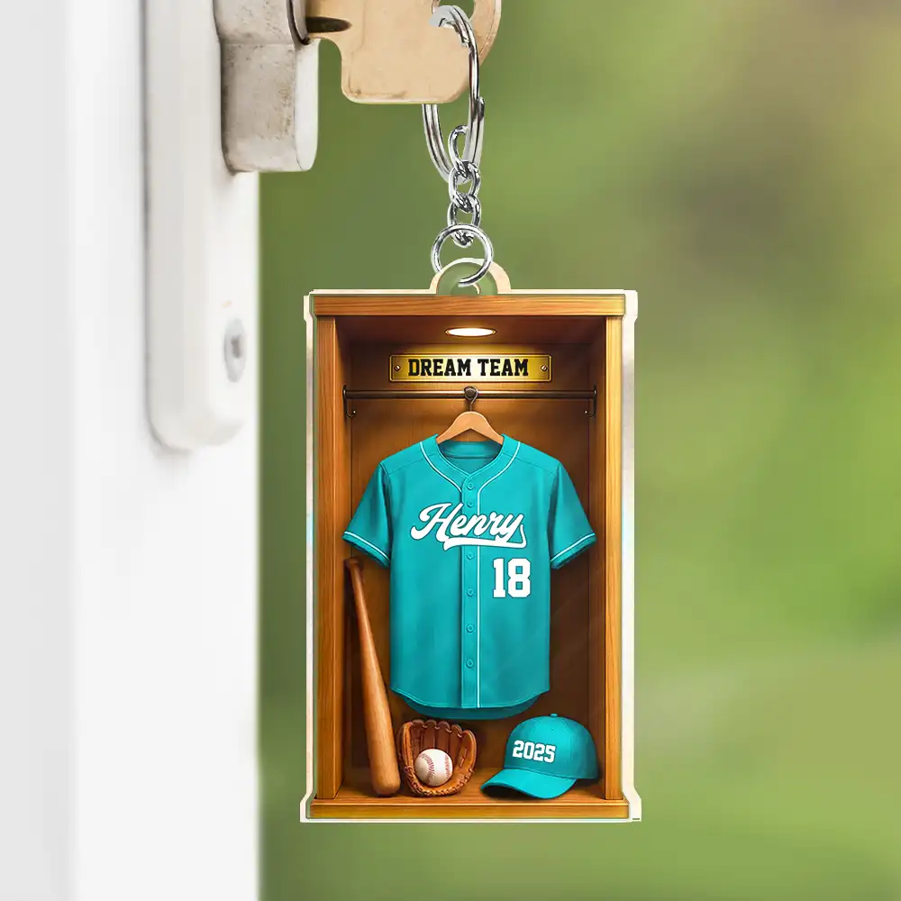 Football,Happy - Custom Photo Football Soccer Locker 3D Effect - Personalized Acrylic Keychain