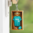 Football,Happy - Custom Photo Football Soccer Locker 3D Effect - Personalized Acrylic Keychain