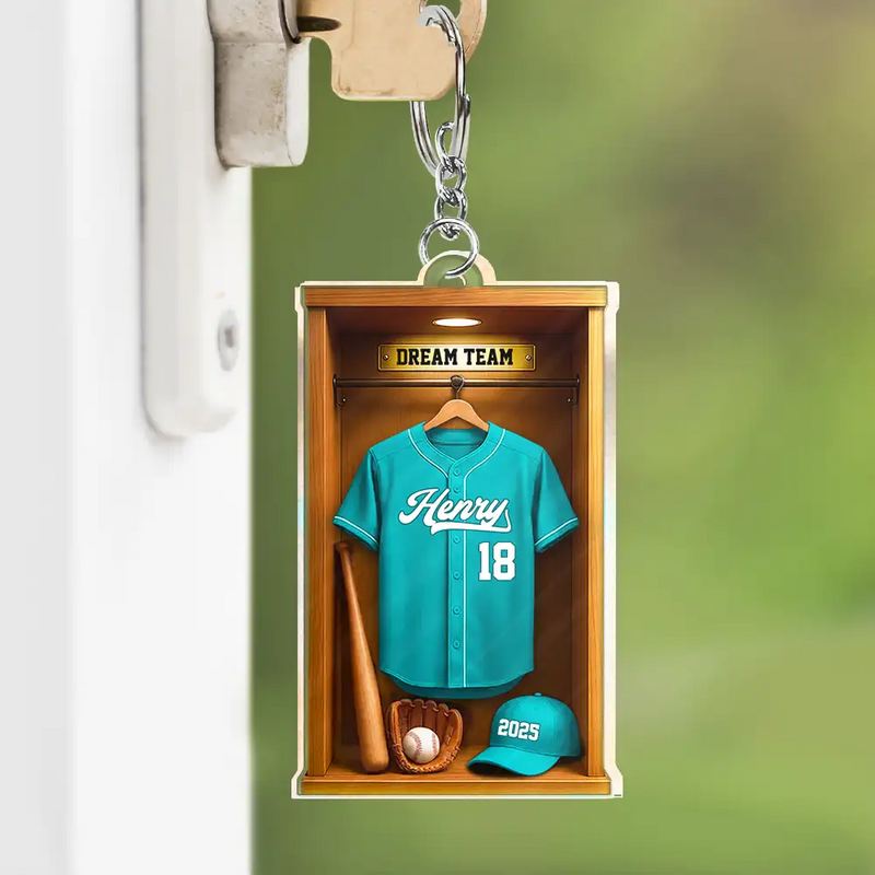Football,Happy - Custom Photo Football Soccer Locker 3D Effect - Personalized Acrylic Keychain