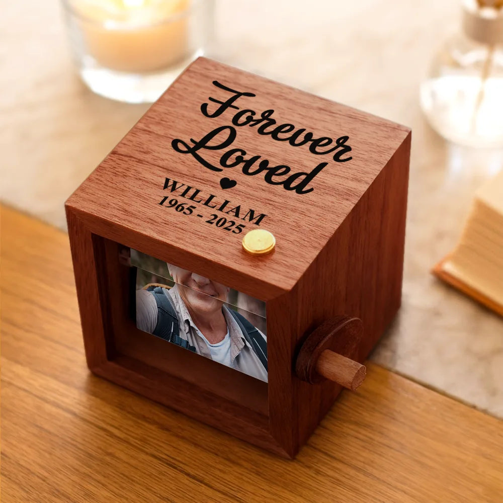 Pet Lovers, Cat Lovers, Dog Lovers, Sad, Memorial, Family - Custom Photo Forever Loved Memorial Dog Cat - Personalized Flipbook Frame Animation Machine