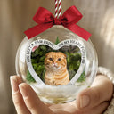 Pet Lovers, Cat Lovers, Dog Lovers, Sad, Memorial, Christmas - Custom Photo Forever Loved Memorial Dog Cat Family - Personalized 3D Acrylic Ball Ornament