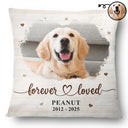 Pet Lovers, Cat Lovers, Dog Lovers, Sad, Memorial - Custom Photo Forever Loved Memorial Dog Cat Family - Personalized Pillow