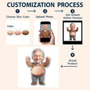 Custom Photo, Art Design, Family, Humorous, Photo - Belly FreeStyle Pose Figure - Custom Photo Funny Belly Character Family Members - Personalized Squishy Acrylic Fridge Magnet