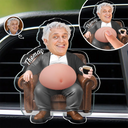 Gift For Boss,Humorous,Custom Photo,Cut-Face Photo - Custom Photo Funny Belly Office Squad - Personalized Squishy Acrylic Car Vent Clip