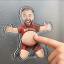 Custom Photo, Football (Soccer), Gift For Men, Gift For Yourself, Humorous, Summer Soccer Games, Cut-Face Photo - Custom Photo Funny Belly Score A Goal - Personalized Squishy Acrylic Fridge Magnet