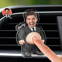 Teacher,Humorous,Back To School,Custom Photo,Cut-Face Photo - Custom Photo Funny Belly Teacher On Duty - Personalized Squishy Acrylic Car Vent Clip