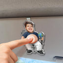 Teacher, Humorous, Back To School, Custom Photo, Cut-Face Photo - Custom Photo Funny Belly Teacher On Duty - Personalized Squishy Acrylic Car Visor Clip