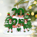 Family,Parents,Gift For Grandparents,Gift For Kids,Gift For Grandkids,Pet Lovers,Dog Lovers,Christmas,Custom Photo - Custom Photo Funny Christmas Elf Family Face Cut - Personalized Custom Shaped Acrylic Ornament