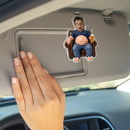 Gift For Father,Custom Photo,Humorous,Cut-Face Photo - Custom Photo Funny Dad Bod Belly - Personalized Custom Shaped Acrylic Car Visor Clip