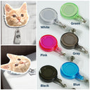 Nurse,Teacher,Gift For Women,Happy,Custom Photo - Custom Photo Funny Dog Cat Person Face - Personalized Badge Reel