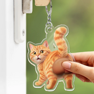 Art Design, Humorous, Pet Lovers, Photo - Squishy Pet Butt - Custom Photo Funny Dog Cat Pet Butt - Personalized Squishy Acrylic Keychain
