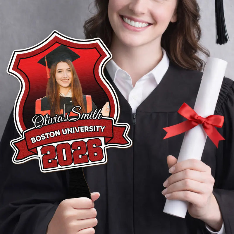 Graduation,Gift For Yourself,Gift For Women,Gift For Men,Gift For Daughter,Gift For Son,Gift For Sisters,Gift For Brothers,Gift For Bestie,Gift For Sibling,Happy - Custom Photo Funny Graduation Prop - Personalized Graduation Handheld Fan