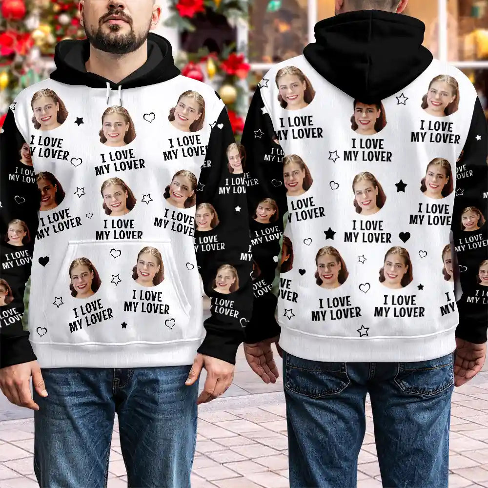 Gift For Husband,Gift For Wife,Gift For Couples,Custom Photo,Funny - Custom Photo Funny I Love My Lover Wife Husband Couple - Personalized Pullover Hoodie