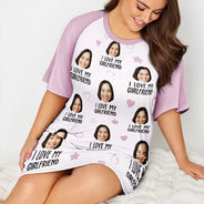 Gift For Couples,Gift For Wife,Custom Photo,Funny - Custom Photo Funny I Love My Wife Husband - Personalized Women's Sleep Tee
