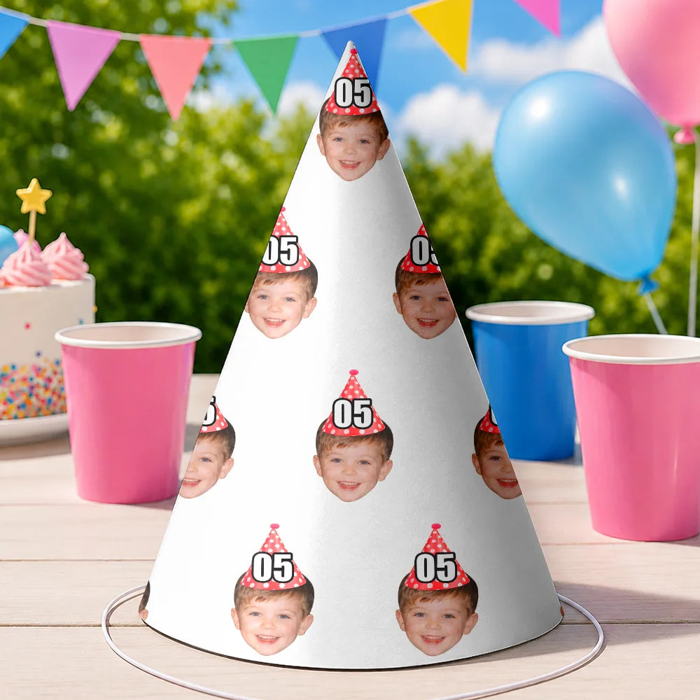 Gift For Yourself,Gift For Women,Custom Photo,Independence Day,Humorous,Cut-Face Photo,Icon - Custom Photo Funny Patriotic Face Birthday Family, Friends - Personalized Party Hats