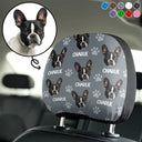 Pet Lovers,Custom Photo,Funny - Custom Photo Funny Pet Face Pattern Dog Cat Family - Personalized Car Headrest Covers