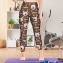 Cat Lovers,Pet Lovers,Dog Lovers,Dog Mom,Dog Dad,Cat Mom,Cat Dad,Happy - Custom Photo Funny Pet Face Pattern Dog Cat Family - Personalized Leggings