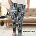 Cat Lovers,Pet Lovers,Dog Lovers,Dog Mom,Dog Dad,Cat Mom,Cat Dad,Happy - Custom Photo Funny Pet Face This Dog Dad Belongs To - Personalized Pajama Pants