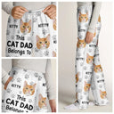 Cat Lovers,Pet Lovers,Dog Lovers,Dog Mom,Dog Dad,Cat Mom,Cat Dad,Happy - Custom Photo Funny Pet Face This Dog Dad Belongs To - Personalized Pajama Pants