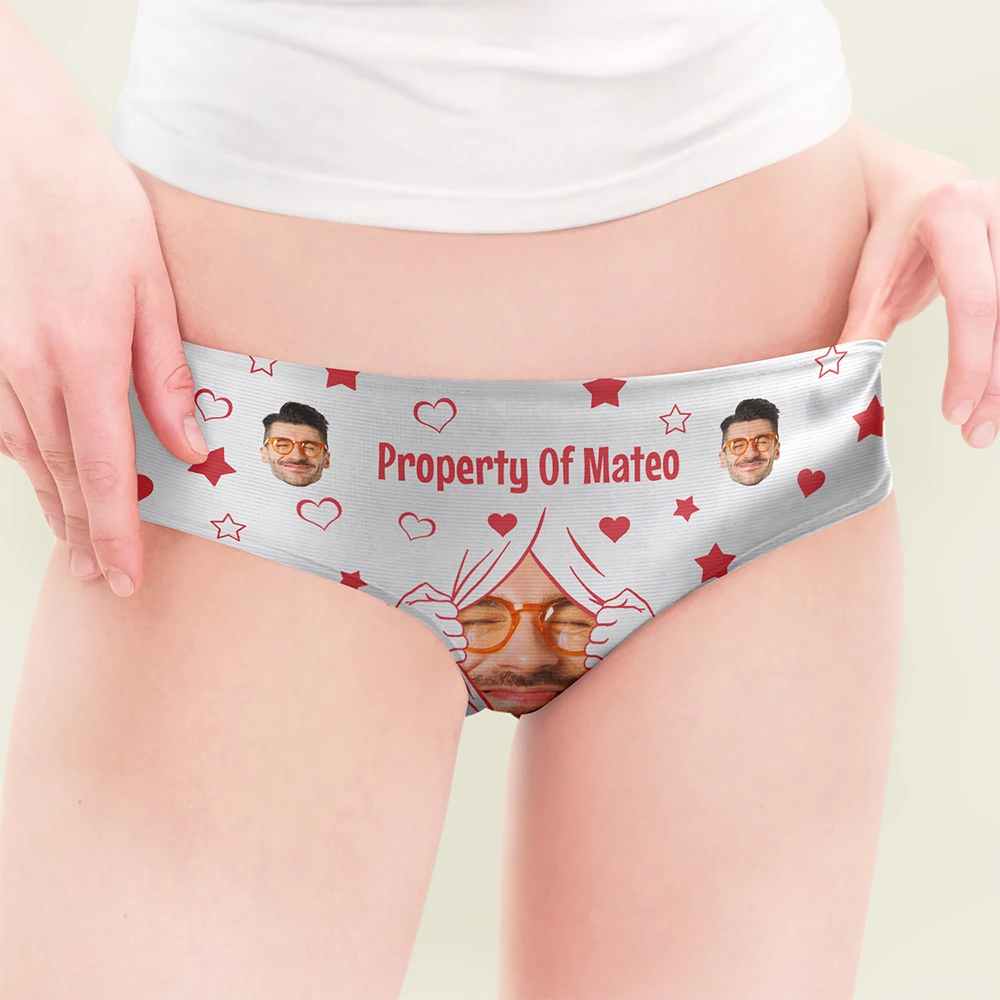 Custom Photo, Gift For Couples, Gift For Wife, Gift For Girlfriend, Funny - Custom Photo Funny Property Of - Personalized Women's Low-waisted Brief