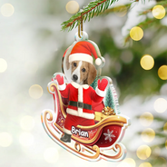 Pet Lovers,Christmas,Funny,Custom Photo - Custom Photo Funny Santa Face - Personalized Custom Shaped Acrylic Ornament