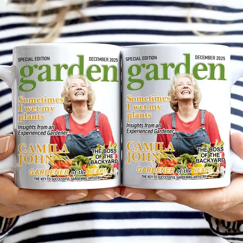 Gardening,Gift For Women,Gift For Men,Happy,Custom Photo - Custom Photo Garden Magazine - Personalized Mug