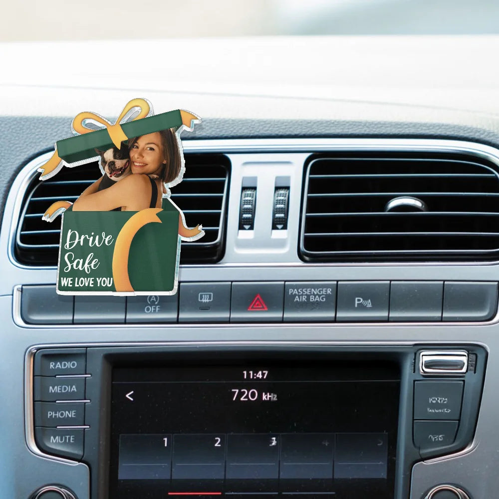 Gift For Couples,Gift For Husband,Gift For Wife,Gift For Boyfriend,Gift For Girlfriend,Gift For Yourself,Gift For Women,Gift For Men,Gift For Father,Gift For Mother,Dog Lovers,Pet Lovers,Cat Lovers,Dog Mom,Dog Dad,Dog Couple,Cat Mom,Cat Dad,Cat Couple,Pet Mom,Pet Dad,Pet Couple,Love - Custom Photo Gift Box Drive Safe - Personalized Acrylic Car Vent Clip