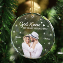 Gift For Couples - Custom Photo God Gave Me You - Personalized Circle Glass Ornament