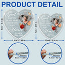 Memorial, Family, Parents, Gift For Grandparents, Sad, Christmas - Custom Photo God Has You In His Arms Memorial - Personalized Heart Shaped Glass Ornament