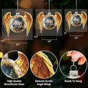 Memorial, Family, Custom Photo, Love, Christmas - Custom Photo Golden Wings Memorial Always Missed Forever Loved - Personalized Custom Shaped Glass Ornament